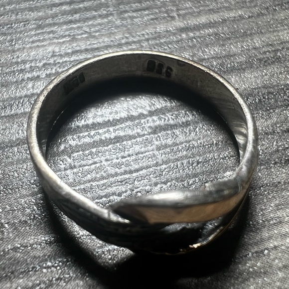 Cute 18k & 925 sterling silver ring - Picture 4 of 6